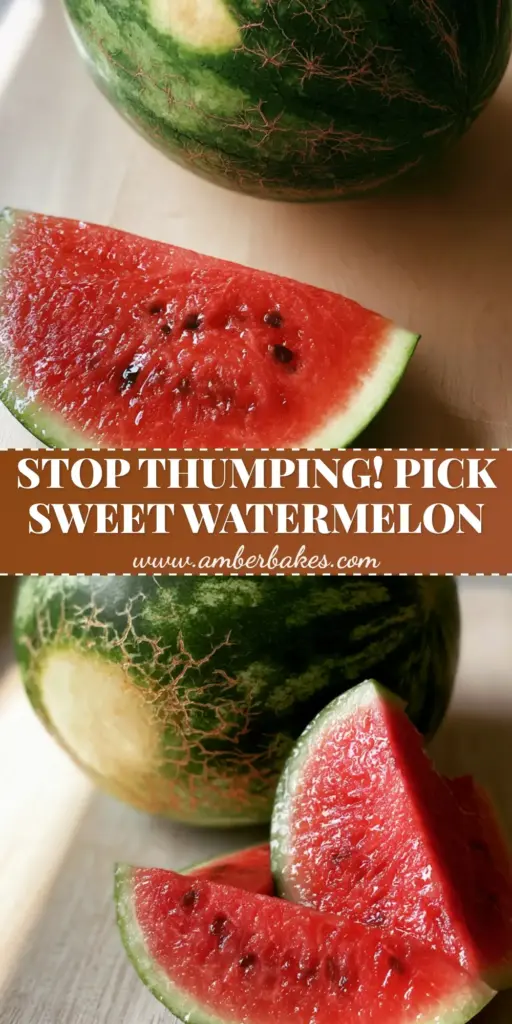 A large watermelon with a yellow field mark and sugar webbing next to a ruby-red slice. (Watermelon Facts)
