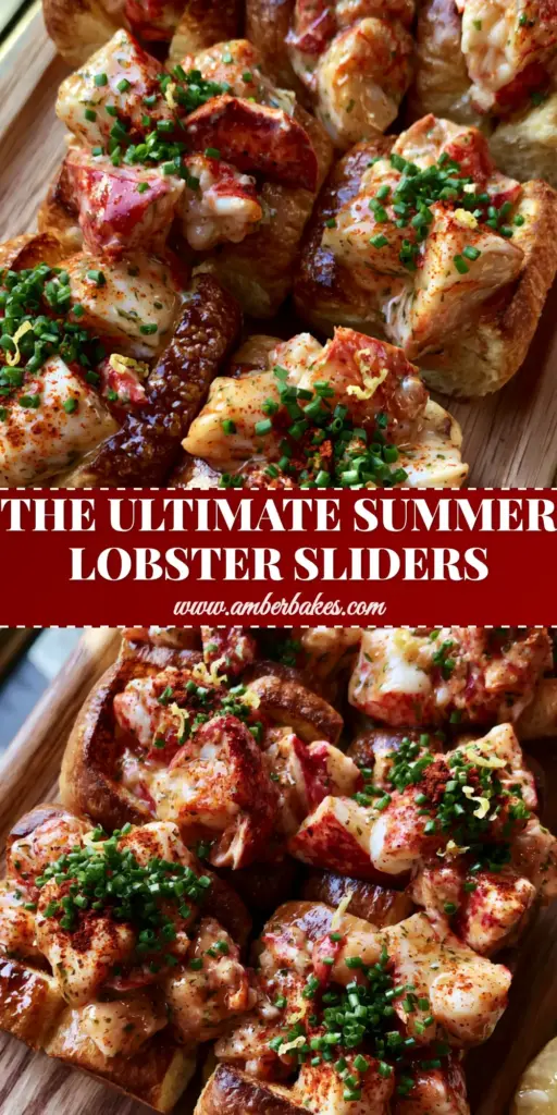 A wooden board holding six gourmet lobster rolls with buttery brioche buns, overflowing with large chilled lobster chunks and garnished with lemon zest and chives. (Lobster Rolls)