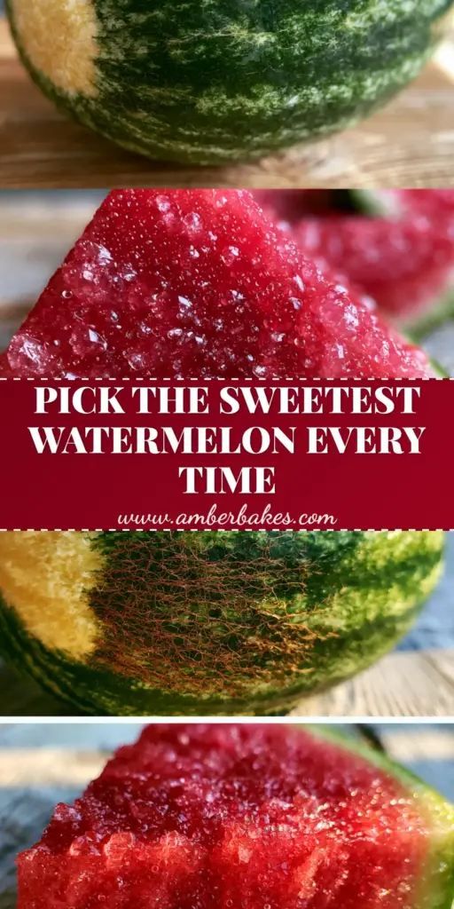A large whole watermelon with a creamy yellow field spot and a thick slice of ruby red crystalline flesh on a light wood table. (picking a watermelon)