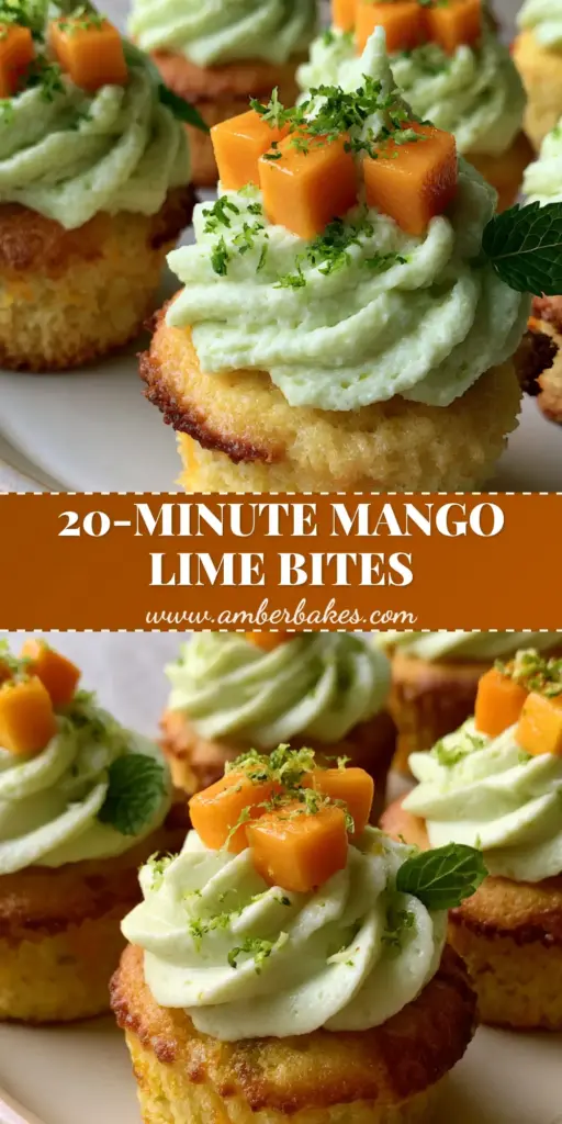 Mango Lime Mini Cupcake Bites with a Hidden Curd Center 4 A handheld smartphone photo of a platter of moist mango lime mini cupcake bites with pale orange frosting and fresh mango cubes.